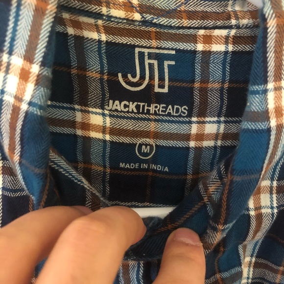 Jack threads blue/orange flannel - Picture 3 of 4